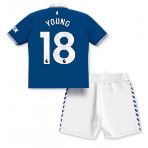 Everton Ashley Young #18 Replica Home Stadium Kit for Kids 2023-24 Short Sleeve (+ pants)